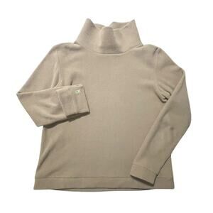 Dudley Stephens Sweater Womens Large Tan Brown Mock Neck Park Slope Terry MINT